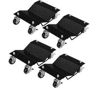 Garvee Chariot de déplacement pour voiture 6000 lbs - Lot de 4 - Roues pivotantes antidérapantes à 360° avec freins - Acier renforcé - Idéal voitures, camions, remorques, motos - Couleur noire, plaque
