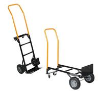 Garvee Chariot de Jardin Convertible 2-en-1 - Capacité 400 LB - Utilitaire Robuste à 2/4 Roues, pneus Pleins - Idéal pour entrepôt, déménagement, Courses, Jardin - Noir et Orange