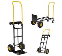 Garvee Chariot de Jardin Convertible Professionnel 2-en-1 - Capacité 800 LB - Pliable, Roues antidérapantes 8", poignée réglable - pour logistique, Bureau, entrepôt, déménagement - Noir et Jaune |