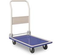 Garvee Chariot de Jardin Robuste Pliable - Capacité 130 kg - Roues pivotantes 360° - Poignée Ergonomique - Idéal entrepôt, Atelier, Jardin - Couleur Bleu