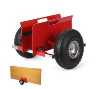 Garvee Chariot de Transport Panneaux et plaques - Capacité 600 lbs - Acier Carbone - Plateau Bois - Pneus gonflables 25 cm - Idéal cloison sèche, Portes, matériaux - Crimson Vif
