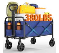 Garvee Chariot Pliable De Noël, Chariot Robuste Et Pliable pour Les Courses d'hiver Et Le Transport des Cadeaux De 100 Kg, Poignée Réglable Portable pour Plusieurs scénarios, Bleu