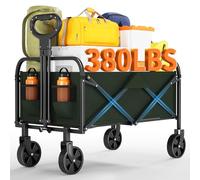 Garvee Chariot Pliable De Noël, Chariot Robuste Et Pliable pour Les Courses d'hiver Et Le Transport des Cadeaux De 100 Kg, Poignée Réglable Portable pour Plusieurs scénarios,Vert