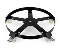 Garvee Chariot Robuste pour fût 210L (55 gallons) - Capacité 567 kg - 5 Roues pivotantes 360° avec Freins, Acier Q235, poignée Ergonomique, Anti-Renversement - Idéal entrepôt/Atelier/Garage - 5 Roues