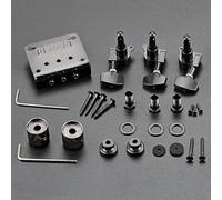 Garvee Chevalet hardtail réglable 3 cordes pour guitare électrique type Cigar Box - Installation facile - Mécanique 1R2L - Espacement 12mm - Accessoires de remplacement inclus - Noir