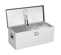 Garvee Coffre à outils benne camion aluminium robuste - Étanche, verrouillable, plaque diamant étoile - Poignées latérales - Idéal remorque/utilitaire - 15x15x30 cm - Motif étoile argent naturel,