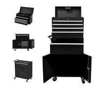 Garvee Coffre à Outils Roulant 2-en-1 en métal - 5 tiroirs coulissants - Armoire Mobile verrouillable, capacité 1000 lbs, boîte supérieure Amovible, Rangement idéal pour Garage, Atelier ou entrepôt -