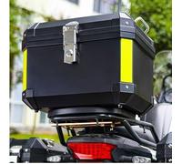 GARVEE Coffre Top Case Moto 45L - Étanche et Antipoussière, Bandes Réfléchissantes, Rangement Casque/Bagages en PP, Universel