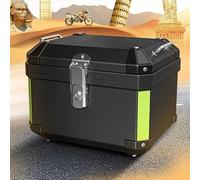 Garvee Coffre Top Case Moto 45L Noir - Étanche et Antipoussière, Serrure Sécurisée, Bandes Réfléchissantes, Rangement Casque/Bagages en PP, Accessoire Universel, Noir