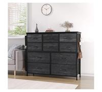 Garvee Commode, 10 Tiroirs en Tissu, Meuble De Rangement, Commode à 9 Tiroirs en Tissu Meuble De Rangement pour Commode pour Chambre à Coucher, Chambre, Salon, Entrée(Deco)