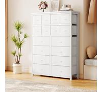 Garvee Commode 16 Tiroirs avec Cadre en Acier Solide, Rangement en Tissu Résistant, Meuble De Rangement pour Chambre à Coucher, Salon