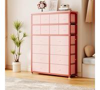 Garvee Commode 16 Tiroirs avec Cadre en Acier Solide, Rangement en Tissu Résistant, Meuble De Rangement pour Chambre à Coucher, Salon