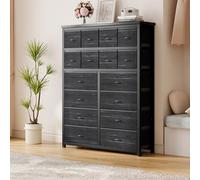 Garvee Commode 16 Tiroirs avec Cadre en Acier Solide, Rangement en Tissu Résistant, Meuble De Rangement pour Chambre à Coucher, Salon