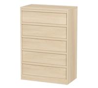 Garvee Commode 5 Tiroirs en Chêne Naturel, Grand Meuble De Rangement Moderne pour Salon, Entrée, Chambre d’Enfant Ou Couloir, Tiroirs Coulissants Lisses