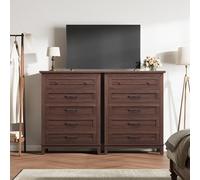 Garvee Commode 5 Tiroirs Moderne pour Chambre à Coucher - 41,3" Haut - Commode en Bois Autoportante - Grand Rangement Vertical - Pieds Réglables - Organisateur pour Chambre, Salon, Entrée, Couloir