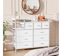 Garvee Commode 9 Tiroirs, Multifonction avec Station De Charge, Meuble TV & Rangement Chambre, Organisation Dressing, Appartement & Chambre d'enfant, Design Moderne