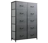 Garvee Commode à 10 Tiroirs, Revêtement en Tissu, Poignées Faciles à Tirer, Structure Robuste en Acier, Conception Durable, Meuble De Rangement pour Chambre, Dressing, Salon