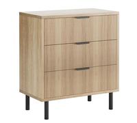 Garvee Commode Chambre avec 3 Tiroirs, Meuble de Rangement Moderne avec Pieds en Métal, Commode en Bois pour Salon et Entrée 70x40x77 cm
