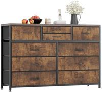 Garvee Commode De Chambre, Armoire, Meuble De Rangement, Meuble TV, Commode à 10 Tiroir en Tissu avec Cadre en Métal, Moderne pour Salon, Couloir