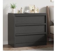 Garvee Commode haute 3 tiroirs aspect bois noir - Grande capacité rangement, système sécurité anti-basculement, chambre ou salon
