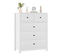 Garvee Commode Haute 5 tiroirs Moderne en Bois - Rangement Multifonction Chambre, Salon, entrée - Tiroirs Profonds et compacts - Idéale pour Organiser vêtements et Accessoires - Blanc