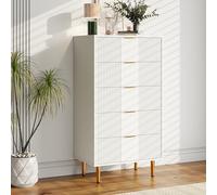 Garvee Commode Incurvée sur Toute La Longueur, Blanc Chaud, Quatre Tiroirs