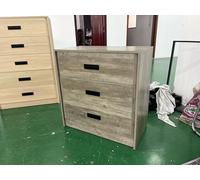 Garvee Commode Moderne à 3 Tiroirs en Bois MDF, Meuble De Rangement pour Chambre Et Salon, Grande Capacité De Stockage, Poignées Intégrées, Table De Chevet Multifonction, 76 x 40 x 76 cm