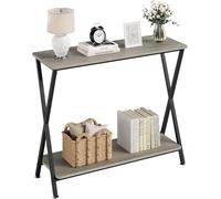 Garvee Console pour entrée et Salon pour Poser décoration et Objets Quotidiens, Structure résistante, 85 x 30 x 81 cm, Gris
