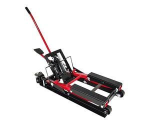 Garvee Cric élévateur hydraulique Puissant 1500 lbs pour Moto et ATV - Plateau Ciseaux Portable avec Roues et pédale - Plage de Levage 10-40 cm - Idéal Atelier Garage - Couleur : Rose