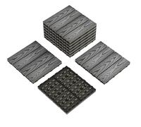Garvee Dalles clipsables en composite bois - Imperméables et antidérapantes - Installation facile DIY - Utilisation étenduérieur/intérieur - Pour balcon, jardin, piscine, patio - Gris - 9PCS/set