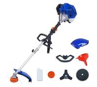 Garvee Débroussailleuse thermique 43CC 3-en-1 - Coupe-bordure multifonction avec lame 3 et 40 dents, largeur 33 cm, poignée anti-vibration, harnais - Outil manuel robuste pour jardin et pelouse - Bleu