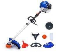 Garvee Débroussailleuse thermique puissante 52cc 3-en-1 - Coupe-bordures, coupe-herbe, coupe-brosse - Lame 3/40 dents, largeur 43cm, poignée anti-vibration, sangle d’épaule - Idéal jardin et pelouse -