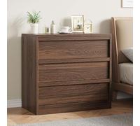 Garvee Énorme capacité de Rangement - Commode Moderne pour Salle à Manger ou Chambre - Sécurité Anti-basculement - Design élégant en Noyer - Idéale pour Adulte ou Enfant - 3 tiroirs, Coloris Walnut