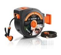 Garvee Enrouleur de tuyau de jardin fresque 20m - Tuyau rétractable 10 modes, rotation 180°, verrouillage et retour auto, antigel, anti-fuite, UV, accessoires, buse - European Standard Star Power