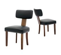 Garvee Ensemble De 2 Chaises De Restaurant Modernes, avec Dossier Incurvé Ergonomique Et Siège Rembourré, Adapté à La Cuisine, Cadre en Bois Massif, Facile à Nettoyer, Antidérapant
