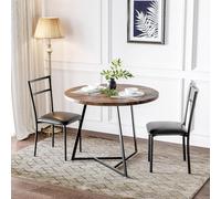 Garvee Ensemble De Table à Manger Ronde De 31,4 Pouces pour 2, Petit Ensemble De Table De Cuisine avec 2 Chaises Et 2 Sets Résistants à La Chaleur,Bistrot Et Chaises pour