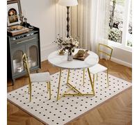 Garvee Ensemble De Table à Manger Ronde De 31,4 Pouces pour 2, Petit Ensemble De Table De Cuisine avec 2 Chaises Et 2 Sets Résistants à La Chaleur,Bistrot Et Chaises pour