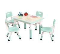 Garvee Ensemble De Table Et Chaises Enfants, Table d’Activités avec 4 Chaises Gauteur Réglable, Pieds Antidérapants, Bureau à Motifs Graffiti, Loisirs Créatifs, Apprentissage, Plateau Résistant à l'e