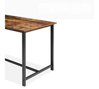 Garvee Ensemble salle à manger 3 pièces - Table rectangulaire métal et bois avec 2 bancs rembourrés - Style industriel rétro - Parfait pour 4 personnes, petits espaces, appartement ou studio - Montage