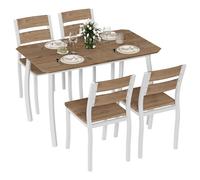 Garvee Ensemble Table à Manger avec Chaises pour 4 Personnes, Modernes Structure & Pieds en Acier, Table De Cuisine Compacte Style Campagnard pour Salon, Cuisine, Les Petits Espaces