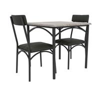 Garvee Ensemble Table à Manger pour 2 Personnes, avec 2 Chaises Rembourrées, Ensemble Table à Manger Carrée en Bois Et Chaises pour Petit Espace, Appartement, Dîner