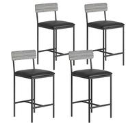 Garvee Ensemble Table De Salle à Manger avec 2 Chaises en Bois Et Métal, Table De Bar avec 3 Étagères De Rangement pour Cuisine Salle à Manger 92x50x92 Cm