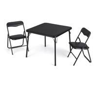 Garvee Ensemble Table Et Chaises Pliantes pour Enfants,Chaises Pliantes Rembourrées en Cuir avec Coussin, Ensemble Table Et Chaises d'Activités Portables avec Structure en Métal pour Enfants