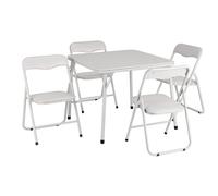 Garvee Ensemble Table Et Chaises Pliantes pour Enfants,Chaises Pliantes Rembourrées en Cuir avec Coussin, Ensemble Table Et Chaises d'Activités Portables avec Structure en Métal pour Enfants