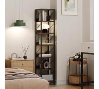 Garvee Étagère Haute en Bois Gain De Place à 7 Niveaux, Étagère De Bibliothèque Étroite, Design Industriel, 35×30x168 cm, pour Salon, Chambre à Coucher, Bureau