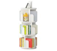 Garvee Étagère Tournante 3 Niveaux, Bibliothèque d'angle avec Rotation à 360° pour Espaces Restreints, Blanc - pour Enfants et Adultes