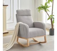 Garvee Fauteuil à Bascule, Chaise à Bascule avec Pochette Latérale, Siège Rembourré 10 cm d'épaisseur avec Dossier Doux, Fauteuil d'appoint pour Salon, Chambre