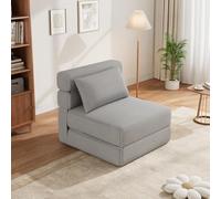 Garvee Fauteuil Convertible 1 Place Fauteuil Lit Chauffeuse 1 Place, Sofa Bédé Pliant avec Oreiller Amélioré, Tissu Lin Moderne Et Confortable, Idéal pour Salon Ou Chambre