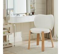 Garvee Fauteuil d'Appoint à Dossier en Forme De Cœur, Fauteuil De Coiffeuse en Tissu Peluche Douce, Fauteuil De Maquillage sans Accoudoirs, Supporte Jusqu'à 136 kg, Montage Facile(1 Paquet)