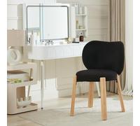 Garvee Fauteuil d'Appoint à Dossier en Forme De Cœur, Fauteuil De Coiffeuse en Tissu Peluche Douce, Fauteuil De Maquillage sans Accoudoirs, Supporte Jusqu'à 136 kg, Montage Facile(1 Paquet)